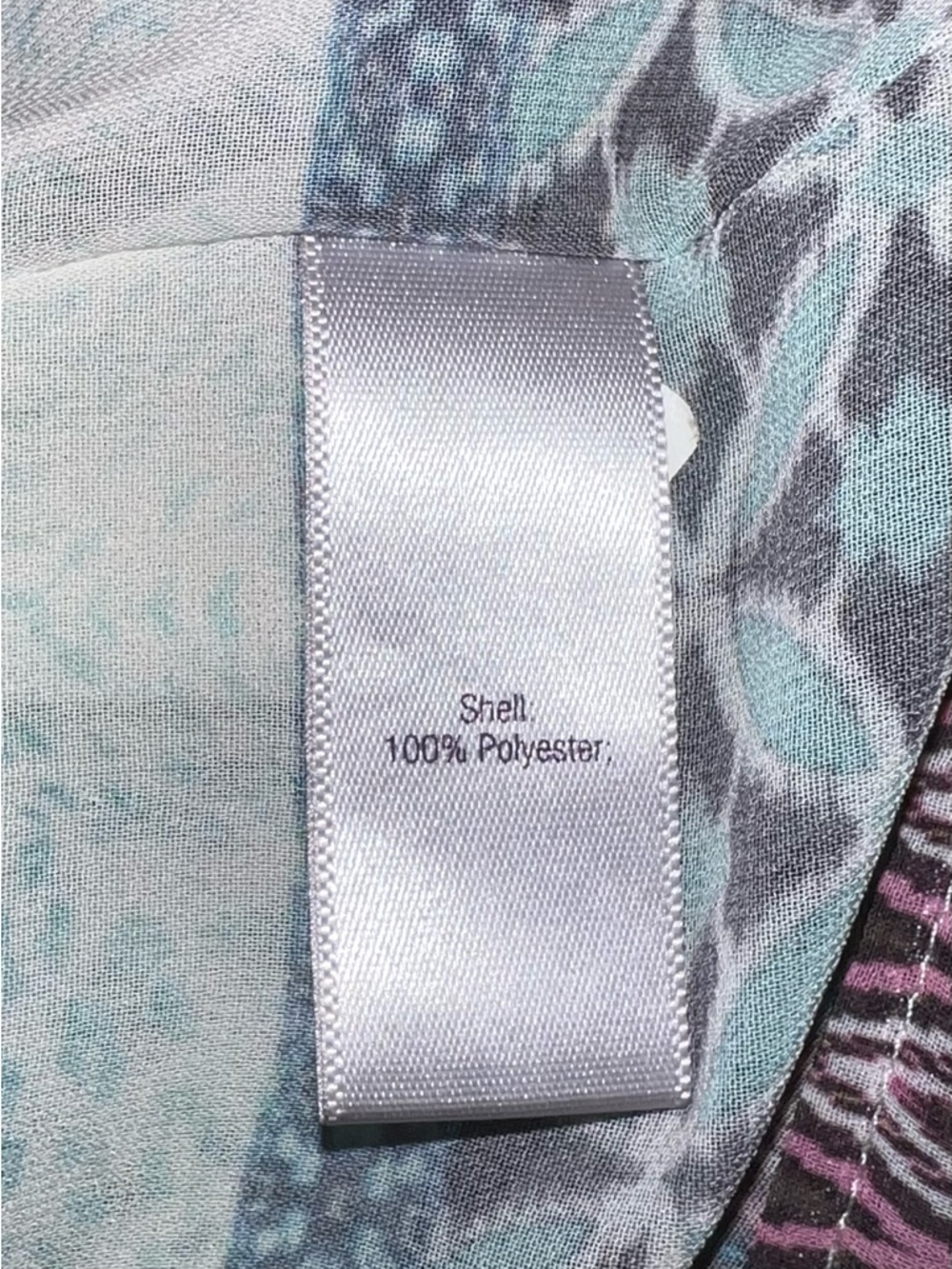 Jennifer Lopez Floral Print V-Neck Poncho Top in Teal, Pink, Cream - Picture 3 of 3